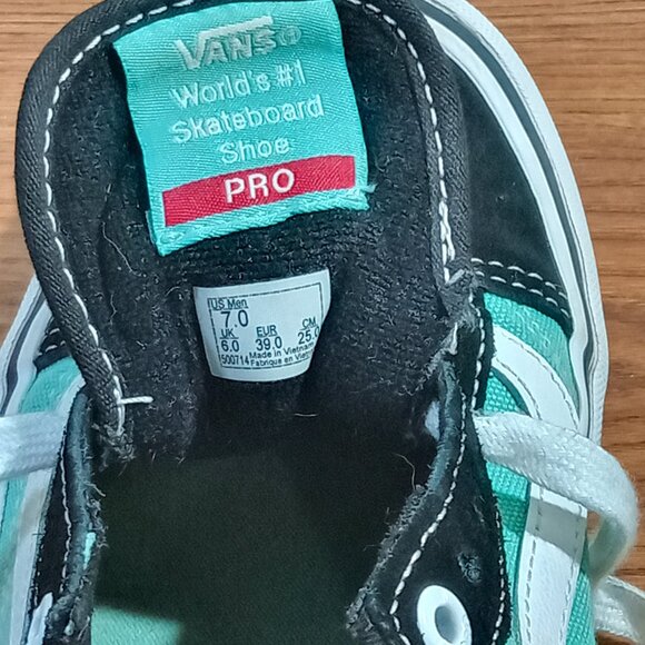 Men's Vans Old Skool Sneakers, Mint Green/Black/White, Size 7 - Picture 8 of 8